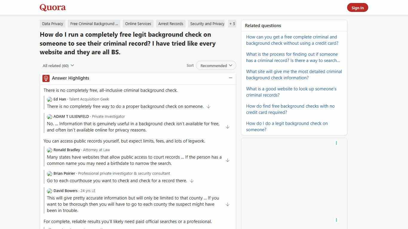 How to run a completely free legit background check on someone to see their criminal record - Quora